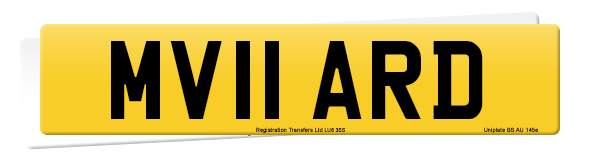Registration number MV11 ARD